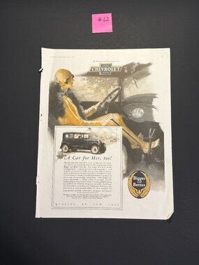 Antique McCalls Magazine Advertisement "Chevy - A Car for Her" May 1928 Advert